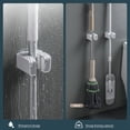 thumbnail image 3 of Soporte para Escoba y Fregona Montado en la Pared Adhesivos Multiusos Colgador para Escoba Juegos de Accesorios para Baño y Cocina A, 3 of 5
