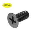 thumbnail image 1 of Uxcell M5 x 12mm Tornillo Phillips Sujetador Placa de Zinc Negro 50 Paquete, 1 of 5