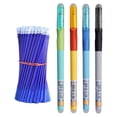 thumbnail image 2 of 4 Pack Erasable Gel Pens, 0.5mm Fine Point Black Ink Pens with 20 Refills, Smooth Quick Dry Writing Pens with Eraser Tip, No Residue Refillable Stationery for Home Office Daily Note Taking Planner, 2 of 5