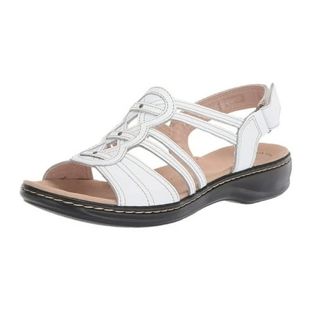 

Women s Strappy Sandals Casual Open-toe Shoes with Non-slip Sole Female Summer Beach Shoes 42 White