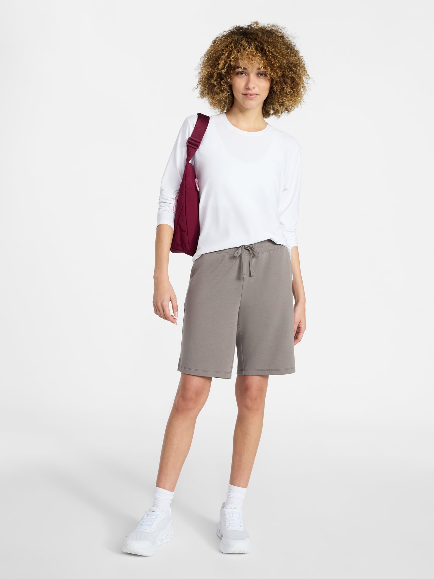 Athletic Works Women's and Women's Plus French Terry Bermuda Shorts, Sizes XS-4X