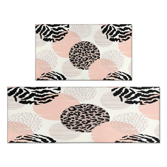 Kitchen Rugs and Mats Non Skid Washable Spring Flowers Floral Kitchen Mat and Rug Set,Floor Cushion Absorbent Rug,Rubber Backed Area Rugs for Kitchen Laundry