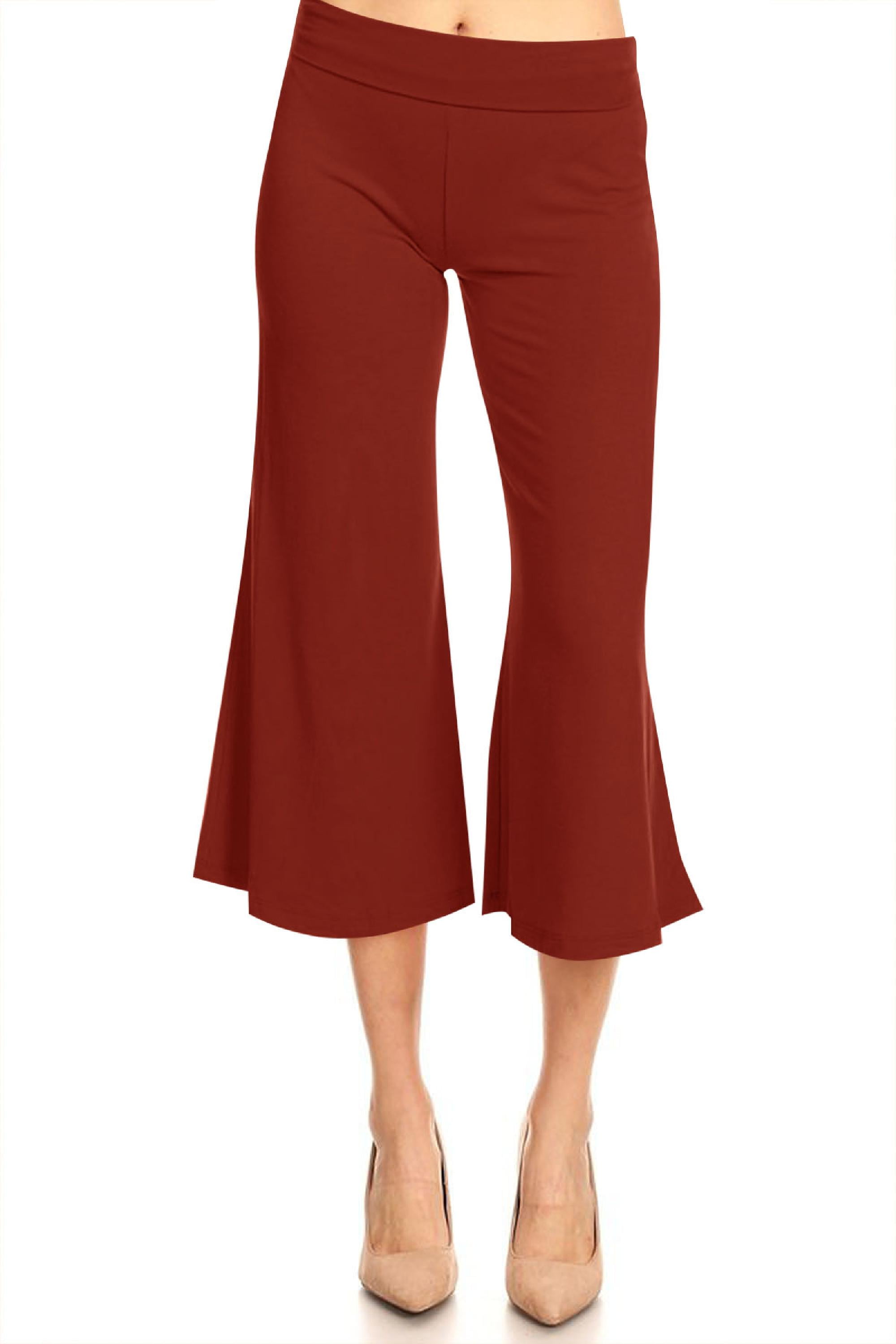 Women's Casual Relaxed Fit Lounge Wear Comfy A-Line Basic Solid Gaucho  Capri Pants - Walmart.com