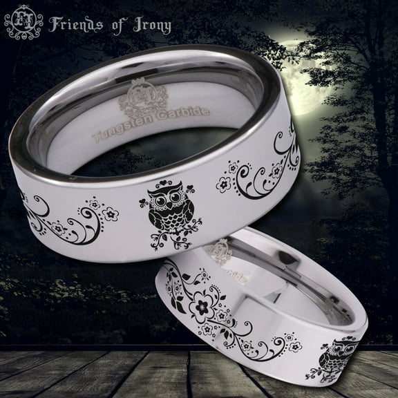 Owl Tungsten Carbide Ring