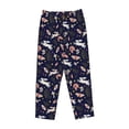 thumbnail image 6 of Uemuo Retro Rabbit Flower Pattern Women's Wide Leg Palazzo Lounge Pants with Pockets Light Weight Loose Comfy Casual Pajama Pants-, 6 of 9