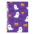thumbnail image 7 of FORMRS 1-Subject Spiral Notebook 8" x 5" College Ruled 60 Refillable Sheet A5 Hard Cover, 2 Pack, Halloween Purple Ghosts, 7 of 7