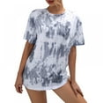 thumbnail image 2 of Women's Round Neck Short Sleeve Casual Tie Dye T-Shirt Top, 2 of 6