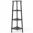 thumbnail image 1 of Costway 4-Tier Corner Shelf Metal Storage Rack Domestic Bookcase Display Stand Wood Grey, 1 of 10