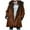 Brown, variant on Women's Coat Reversible Sherpa Fuzzy Winter Puffer Jacket Blue, L