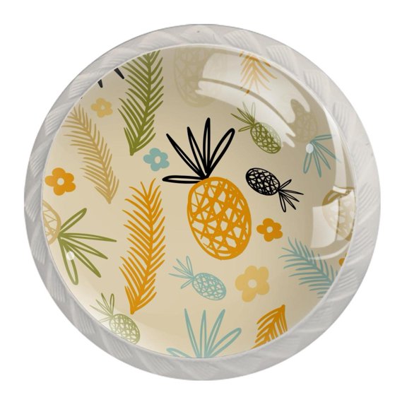 4 Pcs Pineapple Knobs for Kitchen Cabinet Cupboard Dresser Bookcase Drawer Pulls Handles Round Home Decor