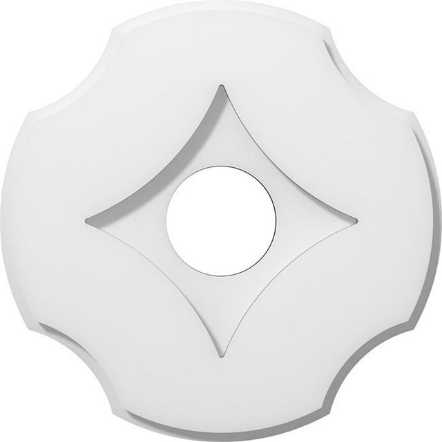 Ekena Millwork CMP12PL-03000 12 Po OD x 3 Po ID Carré Percival Architectural Grade PVC Contemporain Plafond Médaillon
