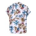 thumbnail image 4 of Camisa de manga corta de un solo pecho con botones informales para la playa para hombre Pompotops oipoqjl44581, 4 of 9