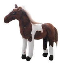 Lifelike Realistic Stuffed Animal Pinto Horse Plush Toy - Standing Pose for Creative Pretend Play, Ideal Gift for Kids 3  Years, Farm Animal Collection Toy