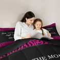 thumbnail image 5 of jejeloiu Chic Zebra Pattern Bedding Comforter Set,Abstract Geometric Lines Twin Comforter Sets,Hotpink Black Bedding Set For Kids,Ultra Soft Home Decor Reversible,2pcs, 5 of 8
