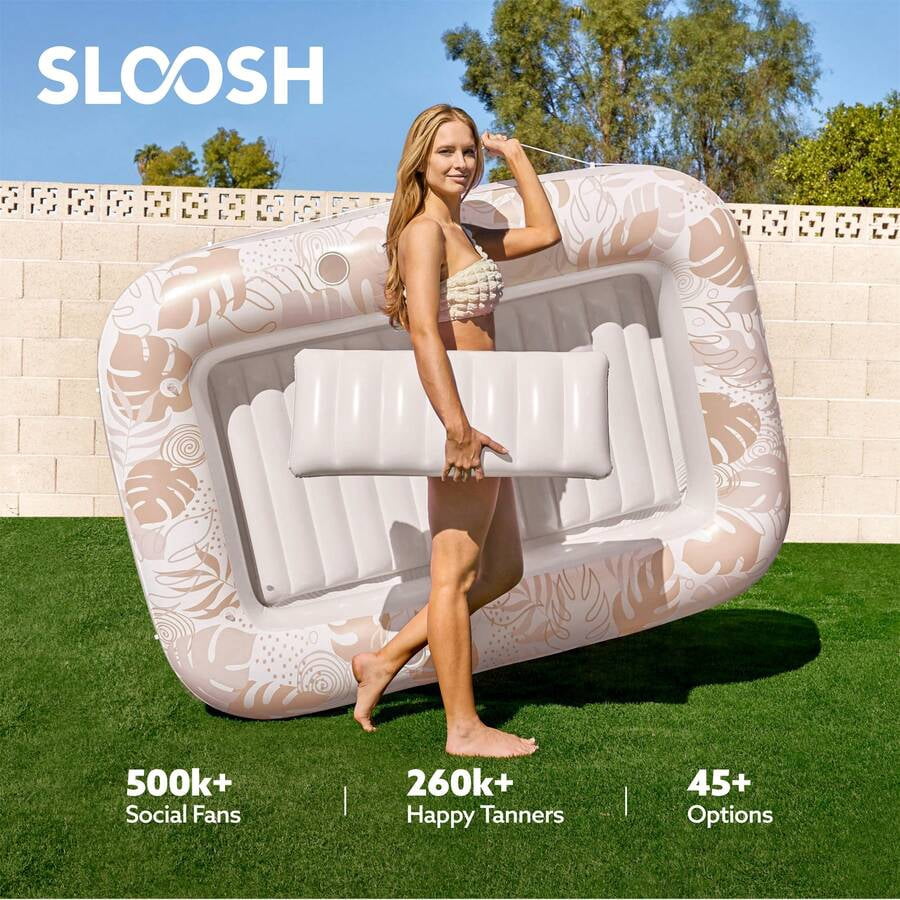 70" X 46" Swimming Pool Floating Tanning Pool Hammock Lounger, Water Inflatable Float Bed Inflatable Tanning Pool Lounger Float Large Suntan Tub Pool Floats Sun Tan Tub Ice Bath Tub Tanning Bed Blow
