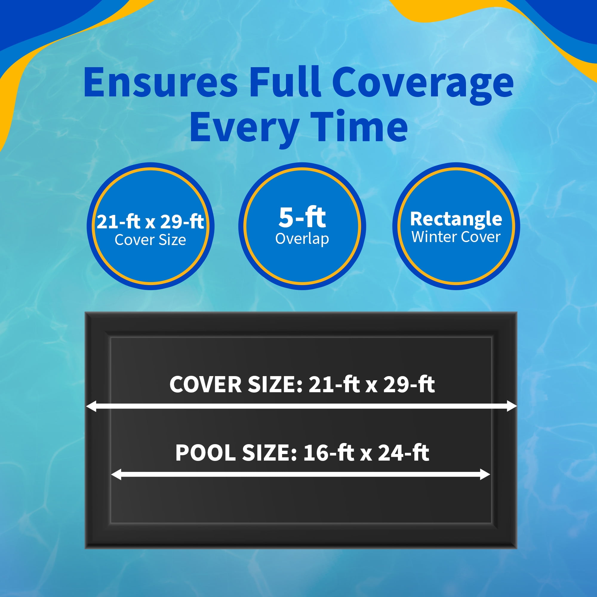 Blue Wave 16' x 24' Rectangular Rugged Mesh In Ground Pool Winter Cover
