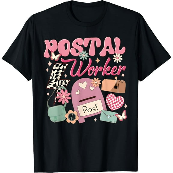 Funny Retro Postal Worker Post Office Delivery Mailman Life T-Shirt men and women can wear, black, white, gifts
