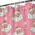 thumbnail image 3 of Pink Christmas Santa Pattern Shower Curtain 36"x72" ,Bathroom Decorative Shower Curtains Set with 12 Hooks,Modern Waterproof Washable Shower Curtain, 3 of 6