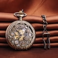thumbnail image 3 of Reloj de bolsillo con escala de números romanos para hombre con cadena de collar, 3 of 5