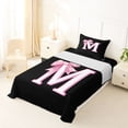 thumbnail image 5 of Erosebridal Bowknot Initial Alphabet M Twin Sheet Sets,Dreamy Princess Bowtie Kids Bedding For Girls 3pcs, 5 of 6