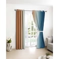 thumbnail image 3 of Burnt Orange Blue Ombre Blackout Curtains for Bedroom/Living Room, Thermal Insulated Kitchen Curtains, Abstract Modern Art Aesthetics Grommet Darkening Window Treatment Drapes 42"x63"x2, 3 of 8