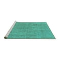 thumbnail image 2 of Ahgly Company Machine Washable Indoor Square Oriental Turquoise Blue Industrial Area Rugs, 6' Square, 2 of 4