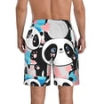 thumbnail image 3 of Bixox Men's Panda Cute Pink Hearts printing Casual Classic Fit Short Summer Beach Shorts, 3 of 6