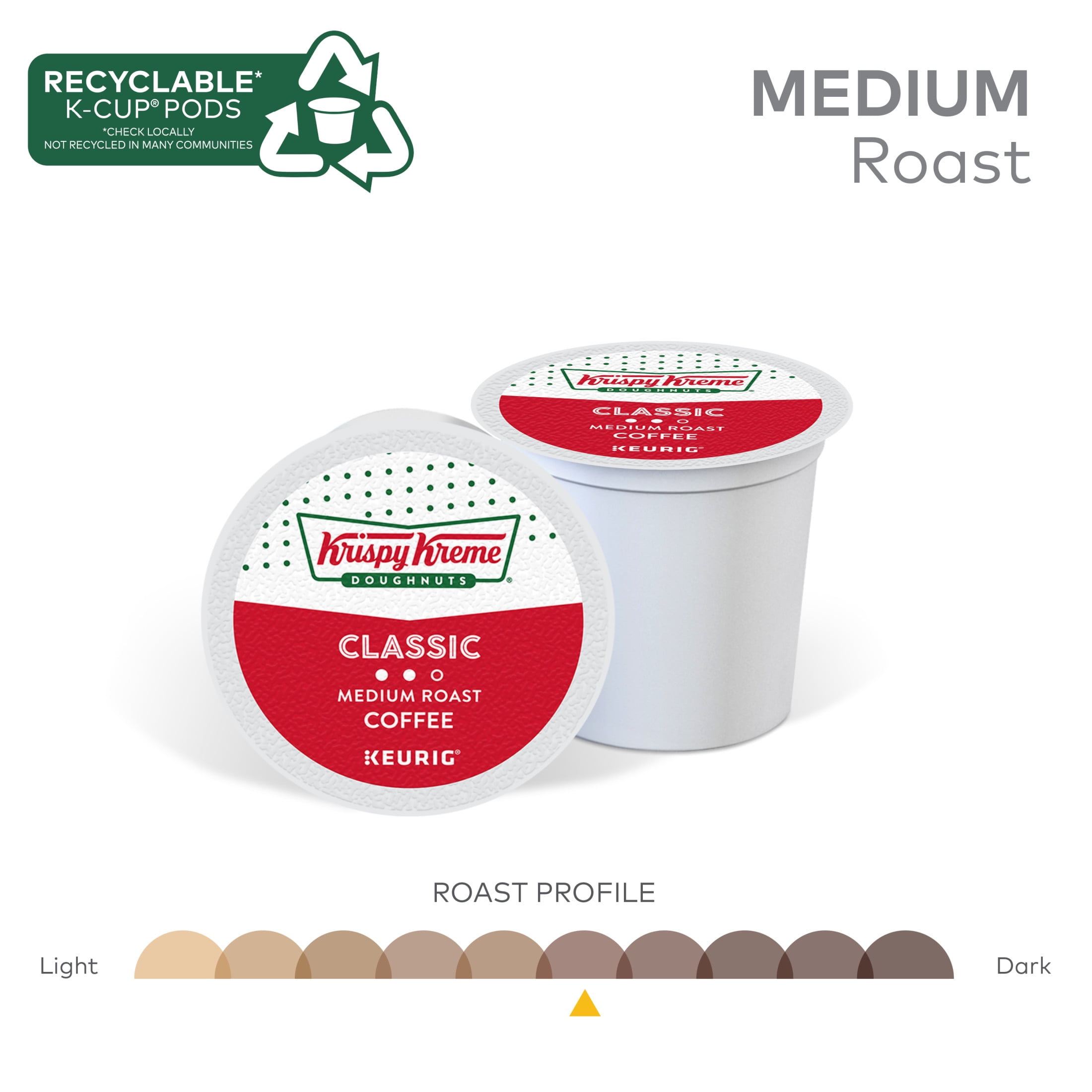 (4 pack) Krispy Kreme Classic Coffee, Medium Roast K-Cup Coffee Pods, 24 Count