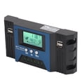 thumbnail image 3 of Controlador de carga solar de 12 V y 24 V, 4 puertos USB, 5 V, 2,5 A, pantalla LCD ajustable para casa, RV, barco, 100 A., 3 of 14