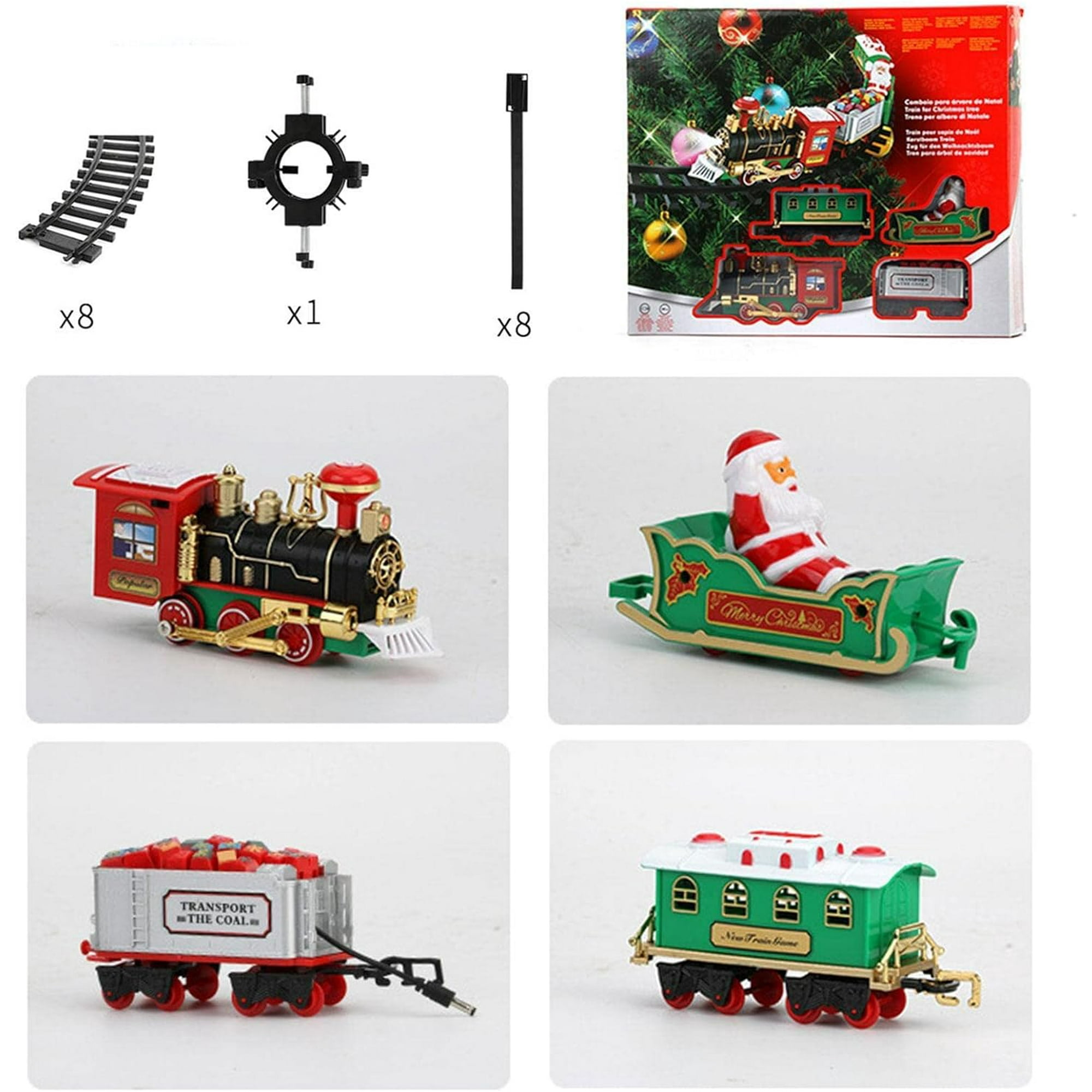 ORUYROP Christmas Train Set Train Toy Set Track Suspend Around Christmas Tree Christmas Kids Train Set with Lights Sound Easy Assemble Electric Train Set for Kids Walmart