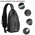 thumbnail image 2 of Sling Backpack,Black White Halloween Symbol Pattern Crossbody Bag with Water Bottle Holder,Waterproof Sling Bag for Men/Women with Chest Phone Holder for Hiking,Travel, 2 of 6