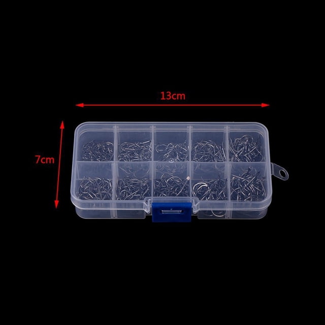 Juego de Anzuelos de Pesca de 500 Piezas Anzuelos de PúAs de Acero de Alto Carbono para Aparejos de Pesca de Agua Salada y Agua Dulce (Plata)