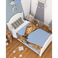 thumbnail image 3 of Baby Blankets Fleece Plush Throw Fuzzy Lightweight Super Soft Microfiber Flannel Blankets for Toddler and Kids Receiving Blankets Luxurious Warm and Cozy Giraffe Being Kissed Animal Print 30"x40", 3 of 6