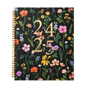 2024-2025 Mintgreen Monthly/Weekly Large Planner Black Floral