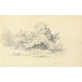 thumbnail image 2 of Thomas Bradshaw 18x13 Gold Ornate Wood Frame and Double Matted Museum Art Print Titled - Sketch of Shrubbery, 2 of 4