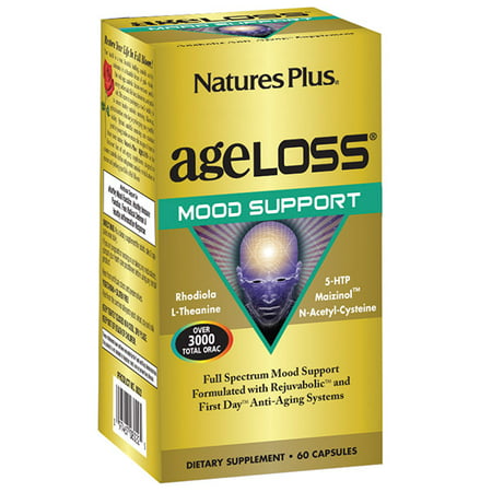Natures Plus. AgeLoss Mood support Capsules 60 comprimés. Sans gluten. Végétarien