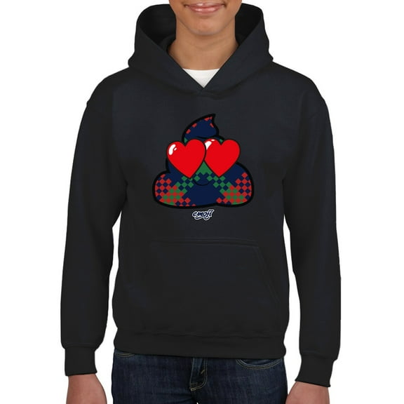Argyle Love Emoji - Playful Hearts Graphic Youth's Hoodie