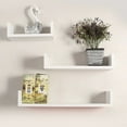 thumbnail image 4 of Zerodeko Wall Mounted Shelves U-Shaped Storage Rack White 30x15x1.6cm, 4 of 6