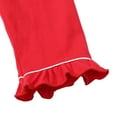 thumbnail image 3 of Odeerbi Toddler Boys Girls Cotton Pajama Sets Lapel Collar Ruffle Loungewear Children's Long Sleeves Round Neck Pajamas Watermelon Red, 3 of 7