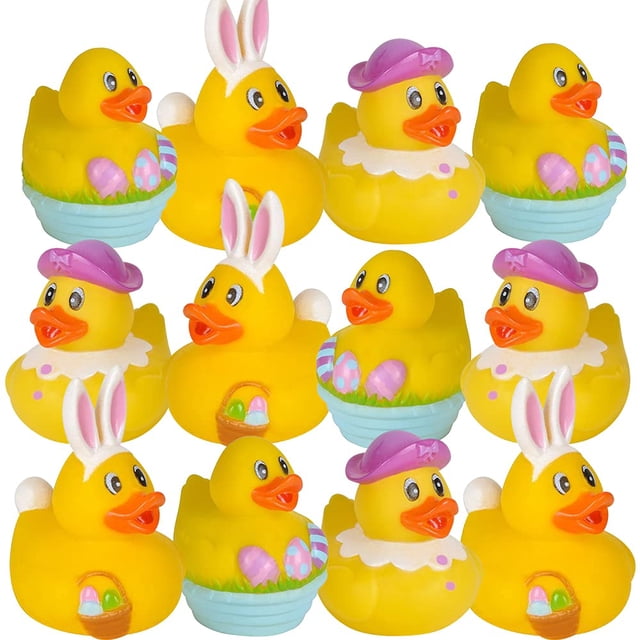Rubber Ducks ArtCreativity, 6 diseños de Pascua, 2.5 pulgadas, paquete de 12