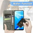 thumbnail image 4 of Dteck for OnePlus Nord N200 5G 2021 Released Embossed Butterfly Flower Premium PU Leather [Folio Flip][Kickstand][Card Slots][Wrist Strap] Cover, Gray Butterfly, 4 of 6