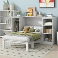 thumbnail image 2 of Euroco Wood Twin Size Murphy Bed with Wardrobe and Shelves for Kids Teens Living Room, 2 of 14