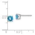 thumbnail image 4 of Auriga 14k White Gold Round Blue Topaz Solitaire Stud Earrings for Women, 4 of 6