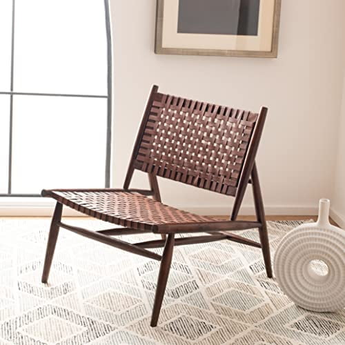 Safavieh soleil leather woven accent chair deals