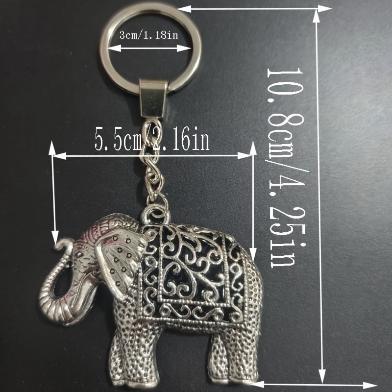 1 elephant key ring, zinc alloy, no woven, durable key ring, gift for men and friend,Silver
