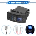 thumbnail image 4 of Kit de Interruptor de Palanca Impermeable para Interior de Coche de 5 Pines 20A/12V 10A/24V SPST On Off Universal Azul, 4 of 7
