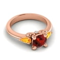 thumbnail image 3 of Diamond-Capitals 2.50 Carat Round Cut Garnet & Citrine Gemstone Elegant Wedding Ring for her Solid 14K Rose Gold Size 8.5, 3 of 8