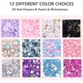 thumbnail image 3 of 3780 piezas Nail Charms Art Rhinestones Flower Pearls Kit, pegatinas de uñas Gems 3d Flower Rhinestones para uñas Accesorios Cosas Manualidades Maquillaje facial Diente G, 3 of 5