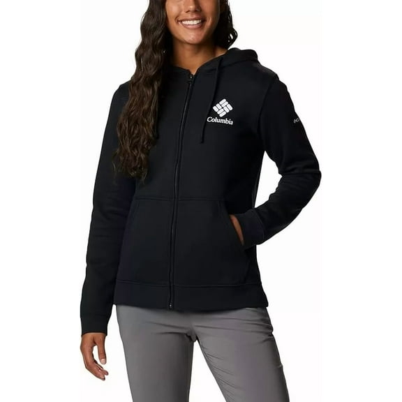 Columbia Women's Trek Graphic-Logo Full Zip Hoodie, Black Gem, XXL