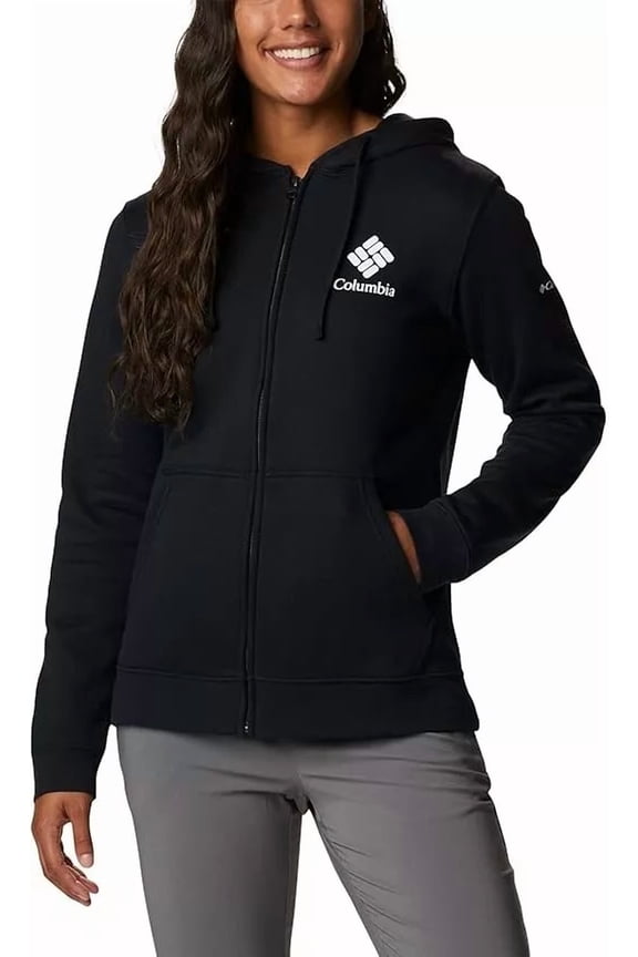 Women's Trek Graphic-Logo Full Zip Hoodie, Black Gem, XXL